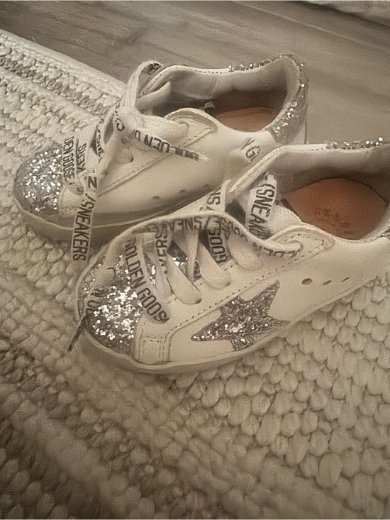 Golden Goose Other - Golden Goose Kids White Sneakers with Silver Glitter Star and Toe